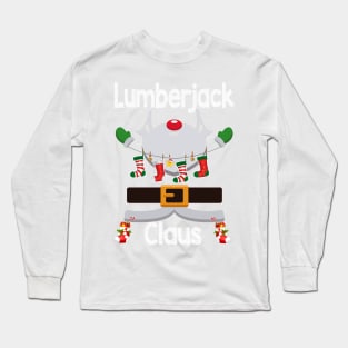 Lumberjack Claus Santa Christmas Costume Pajama Long Sleeve T-Shirt